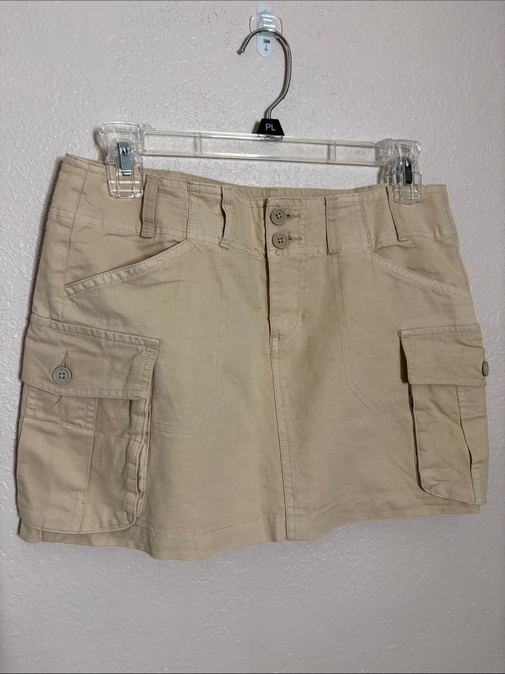 J. Galt Khaki Cargo Mini Skirt Medium Streetwear Skant